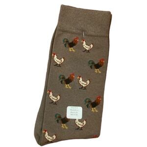 Chicken Socks, Brown, Size L